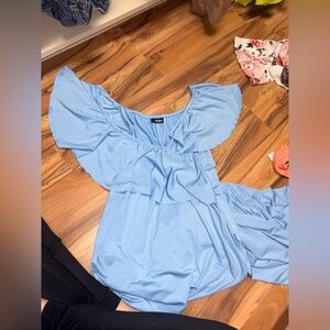 Light Blue Ruffled Women's dress